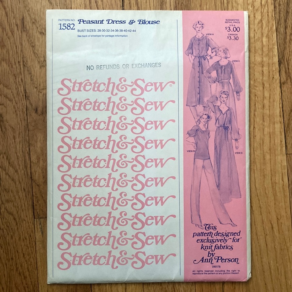 VTG Peasant Blouse & Skirt Sewing Pattern